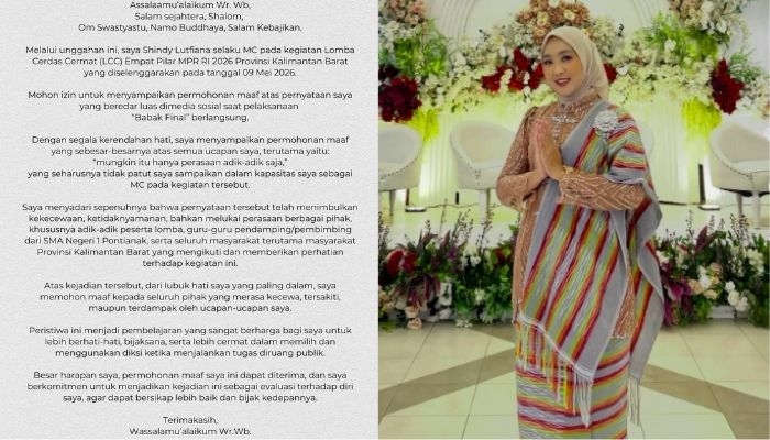 Usai Viral, MC LCC Empat Pilar MPR RI 2026 Akhirnya Buka Suara dan Minta Maaf