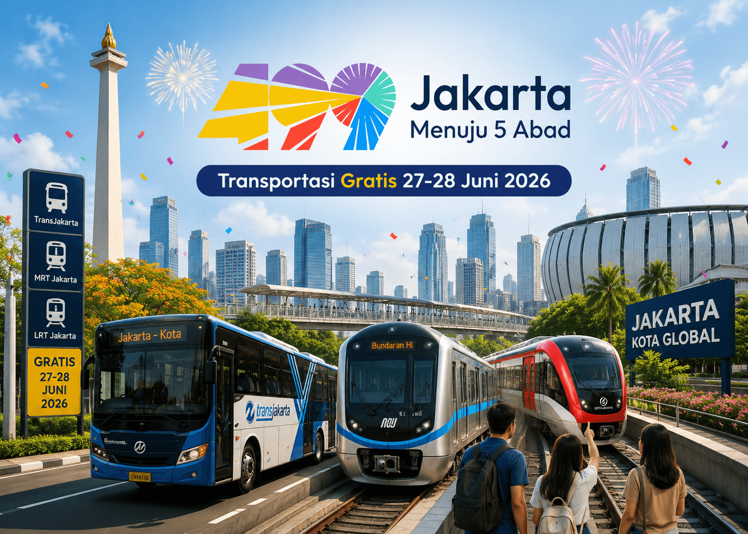 HUT Jakarta 2026: Transportasi Umum dan Wisata Gratis, Warga Bisa Keliling Kota Lebih Hemat