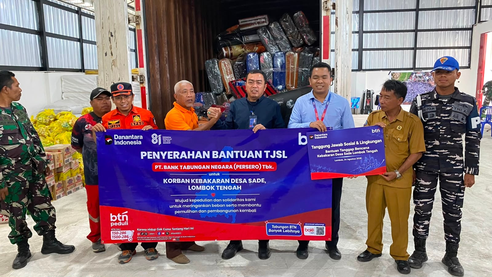 Bersama Danantara, BTN Salurkan Bantuan untuk Warga Terdampak Kebakaran Desa Adat Sade