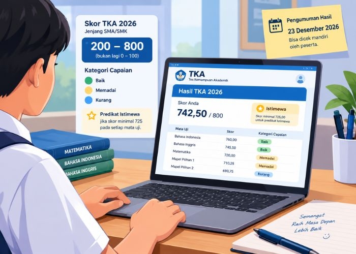 Hasil TKA SMA-SMK 2026 Bisa Dicek Mandiri, Ini Jadwal dan Sistem Nilainya!