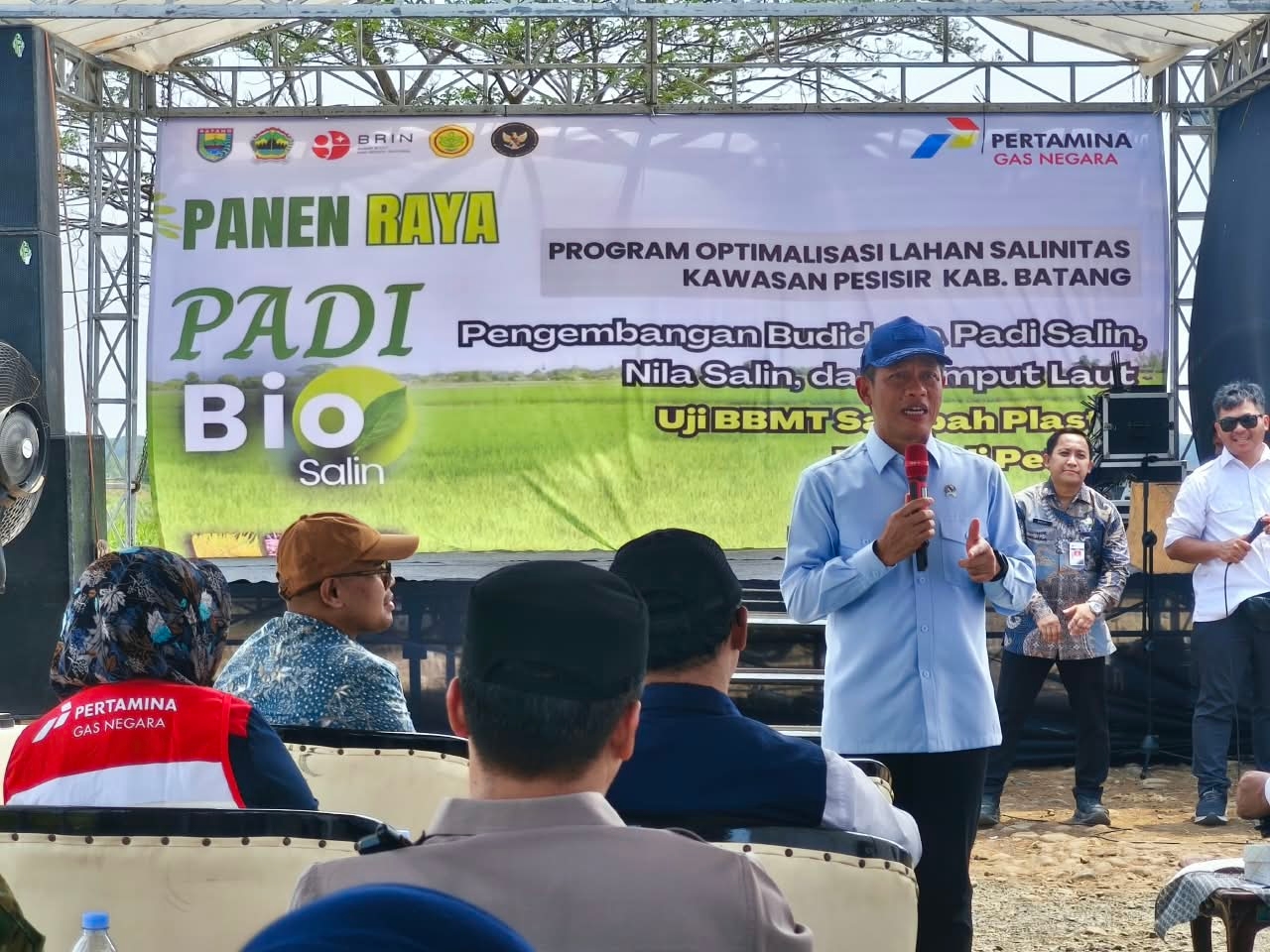 BRIN-PGN-Pemkab Batang Panen 166,5 Ton Padi Biosalin di Tengah El Nino