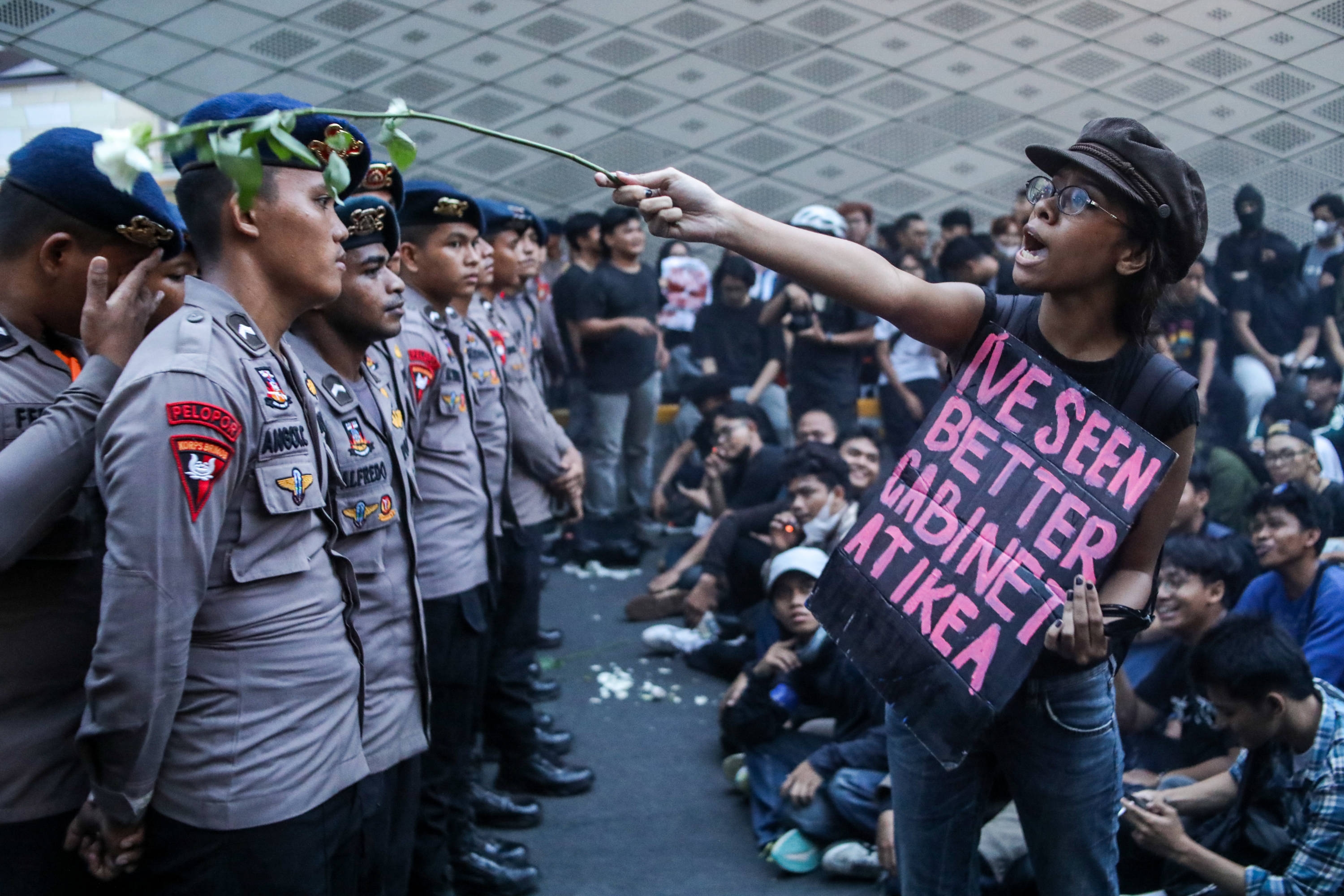 Aksi Demonstrasi Mahasiswa di Bundaran HI