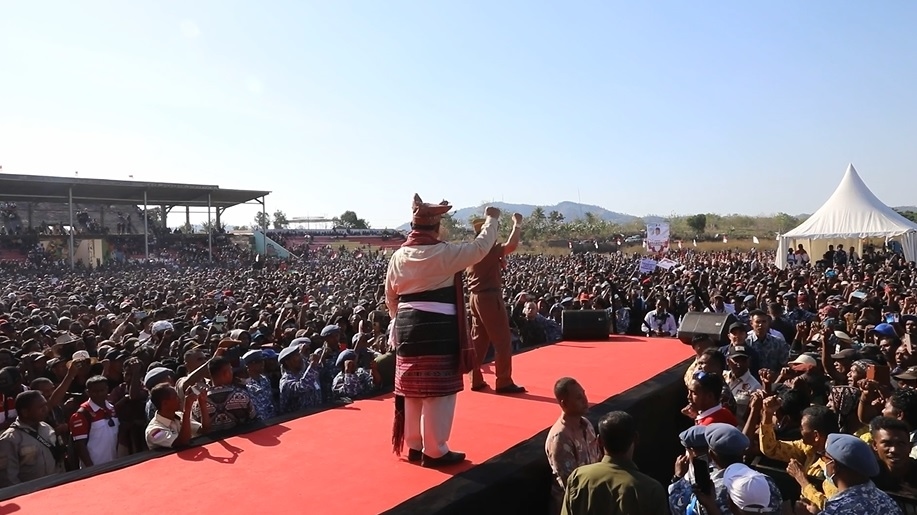 Hendropriyono Hibur Warga Perbatasan Yang Deklarasikan Prabowo Subianto 