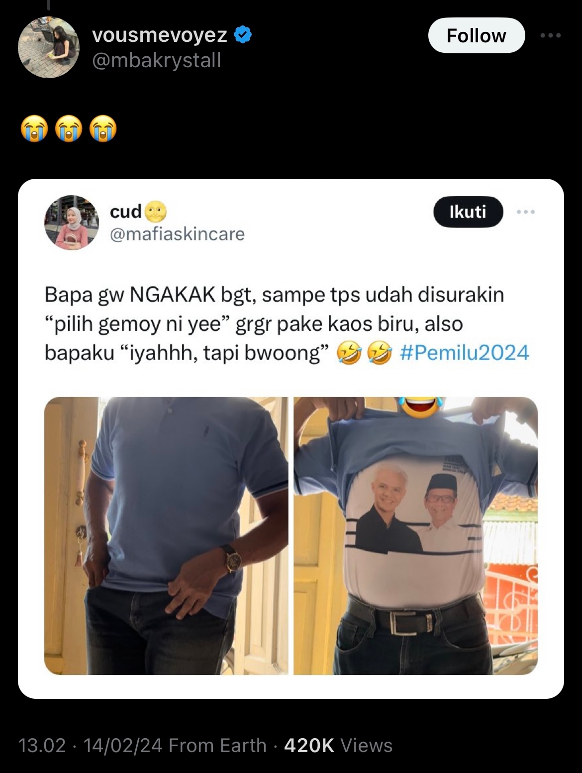 KOCAK! Begini Rangkuman Serba-serbi Pemilu 2024 di Medsos, Ada Food Gathering di TPS Hingga Foto Komeng di Surat Suara