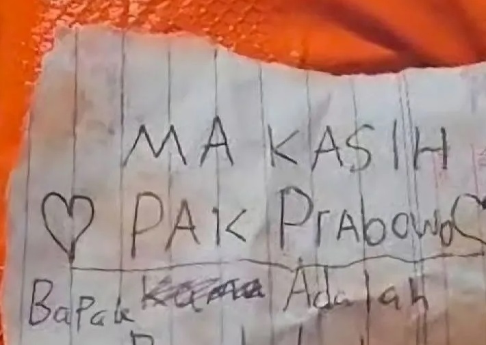 Surat Cinta untuk Presiden Prabowo dari Siswa Penerima Manfaat Makan Bergizi Gratis