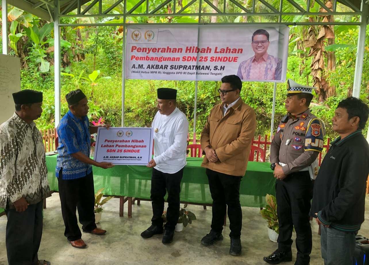 Wakil Ketua MPR RI Hibahkan Lahan untuk Pembangunan SDN 25 Sindue di Donggala