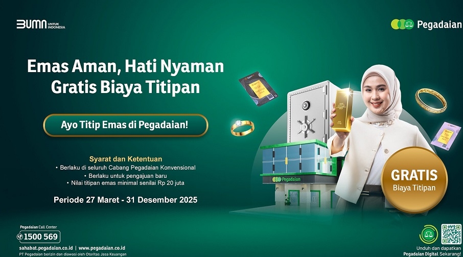 Borong Emas Dahulu, Titip Emas Kemudian di Pegadaian, Gratis...