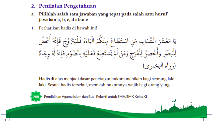 Bagaimana Cara Menjawab Soal PAI Kelas 11 Halaman 288? Ini Pembahasan dan Kunci Jawabannya Lengkap