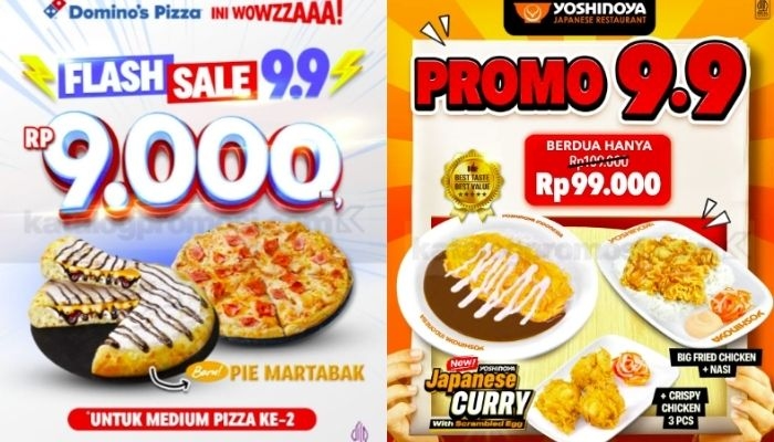 Ini 12 Daftar Promo 9.9 September 2025, Ada Diskon Domino's hingga Yoshinoya