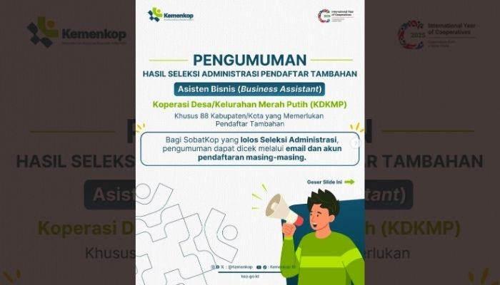 Link Resmi Pengumuman Kemenkop 2025: Cek Hasil Rekrutmen Business Assistant dan Jadwal Terbaru