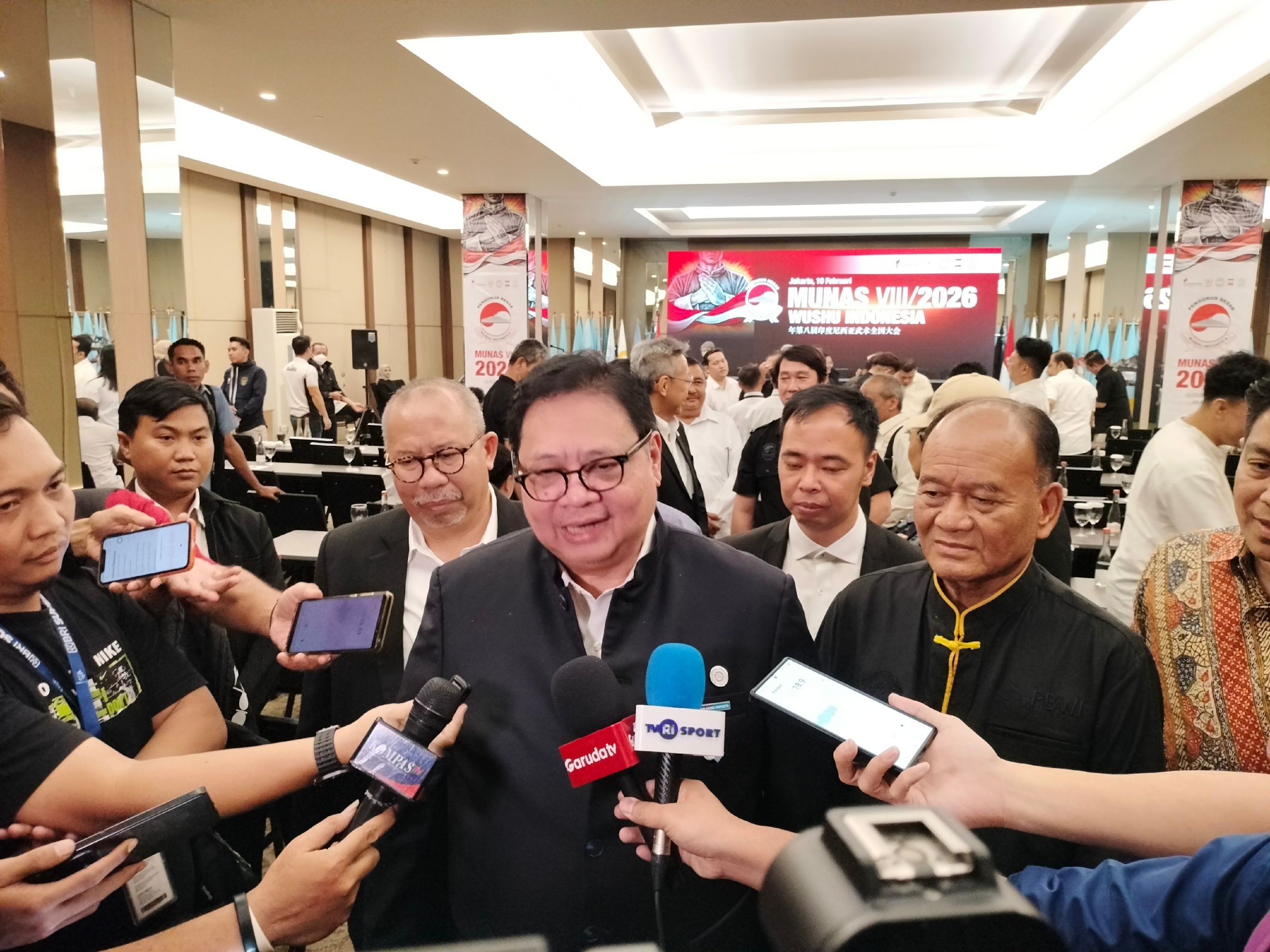 Kembali Terpilih Pimpin PB Wushu Indonesia, Airlangga Hartarto Bidik Roadmap Olimpiade 2032