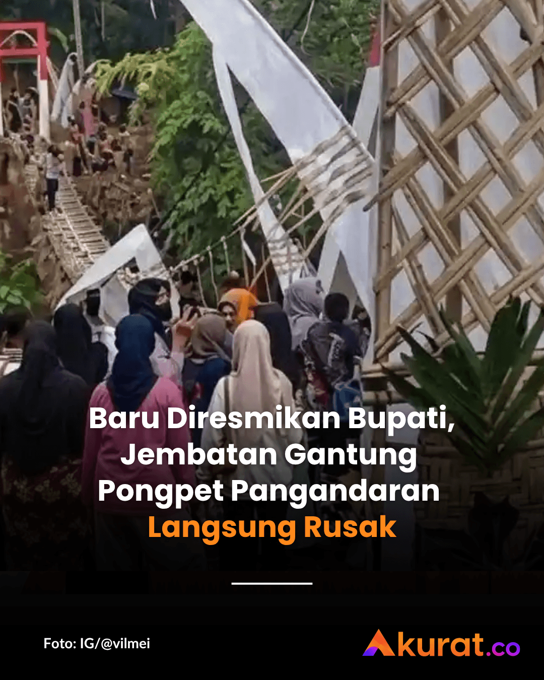Baru Diresmikan Bupati, Jembatan Ini Langsung Rusak