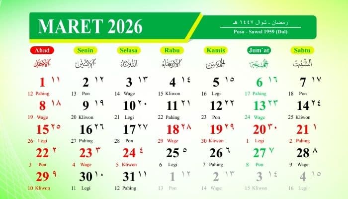 Kalender Jawa 10 Maret 2026, Cek Weton Hari Ini dan Peruntungannya