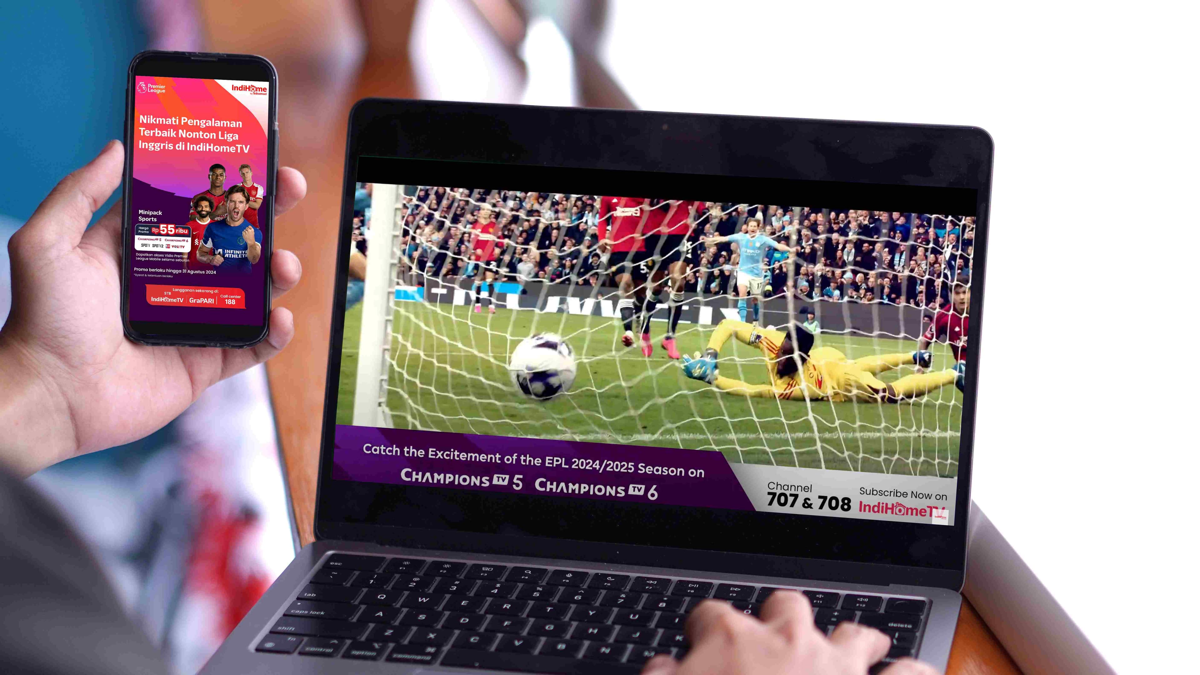 Telkomsel Melalui IndiHome TV Tawarkan Akses Premier League dan Olahraga Dunia Lewat Paket Minipack SPORT
