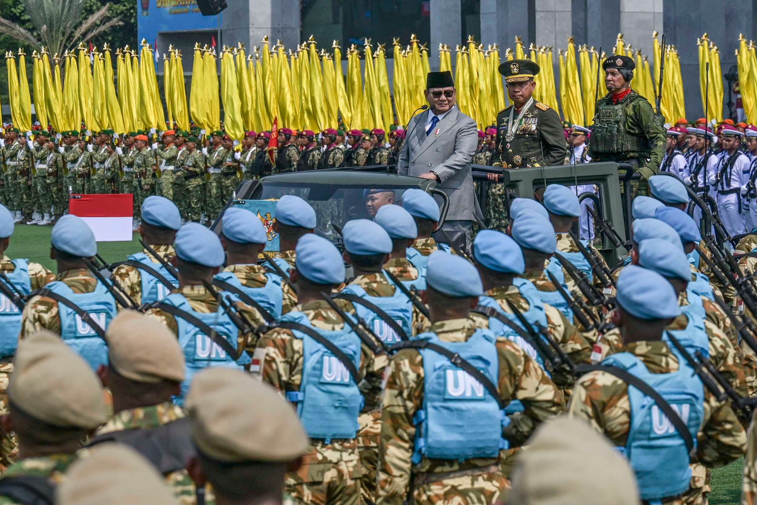 Presiden Prabowo Hadiri Peringatan HUT Ke-81 TNI di Mabes Cilangkap