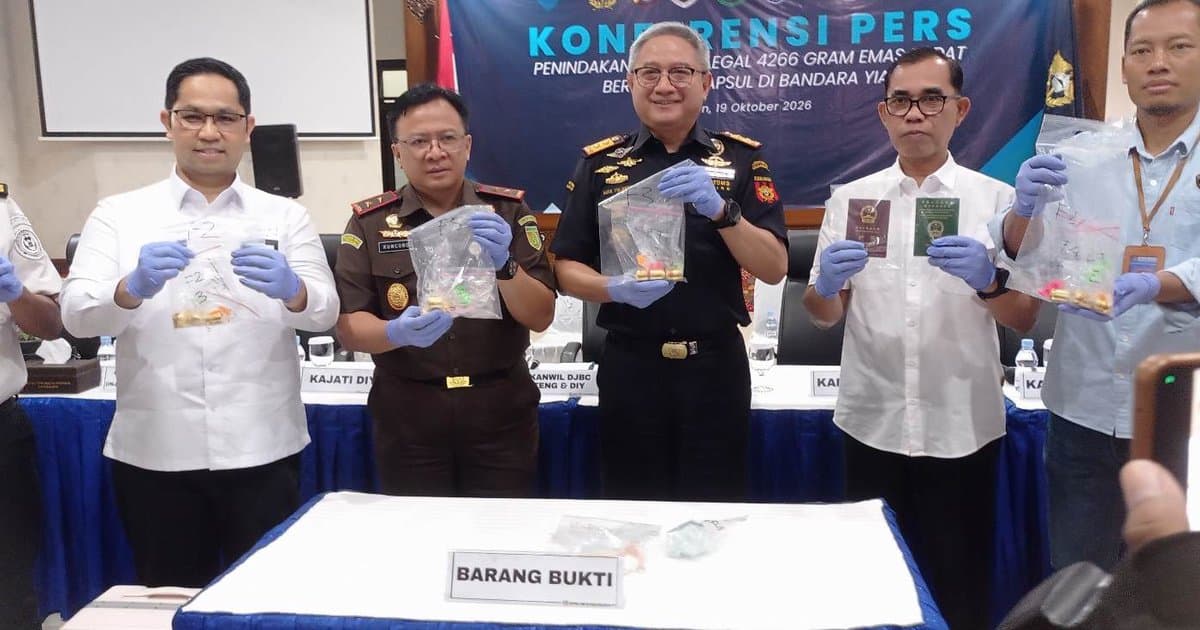 Bea Cukai Jogja Berhasil Gagalkan Upaya Penyelundupan Emas 24 Karat Ilegal di Bandara YIA, Rugikan Negara Rp1,6 M