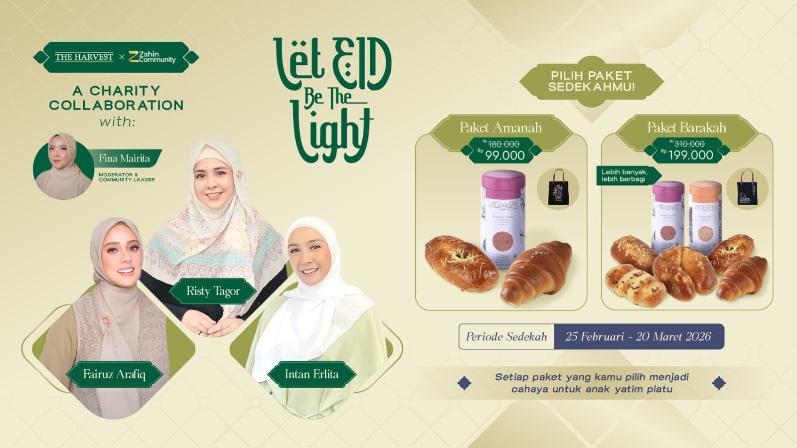 The Harvest Gandeng Zahin Community, Ajak Publik Berbagi dengan Anak Yatim Piatu di Bulan Ramadan dan Idulfitri