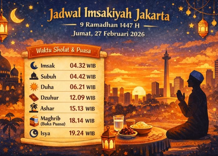 Jadwal Imsakiyah 9 Ramadan Hari Ini di Jakarta: 27 Februari 2026