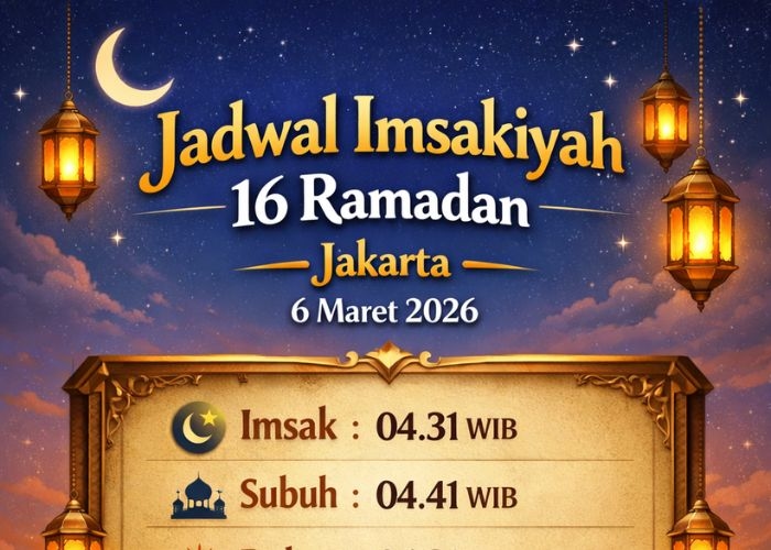 Jadwal Imsakiyah 16 Ramadan Hari Ini di Jakarta: 6 Maret 2026
