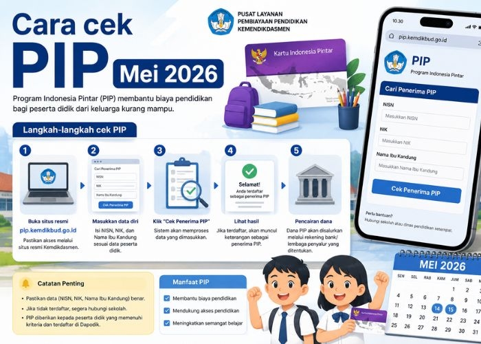Cara Cek PIP Mei 2026 di HP: Simak Link Resmi dan Syarat Lengkap Pencairannya