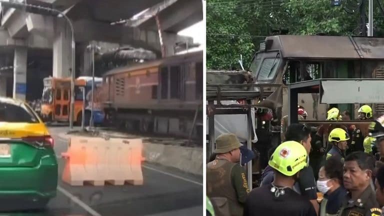 Kereta Barang Tabrak Bus Penumpang di Bangkok, 8 Tewas dan Puluhan Luka-luka