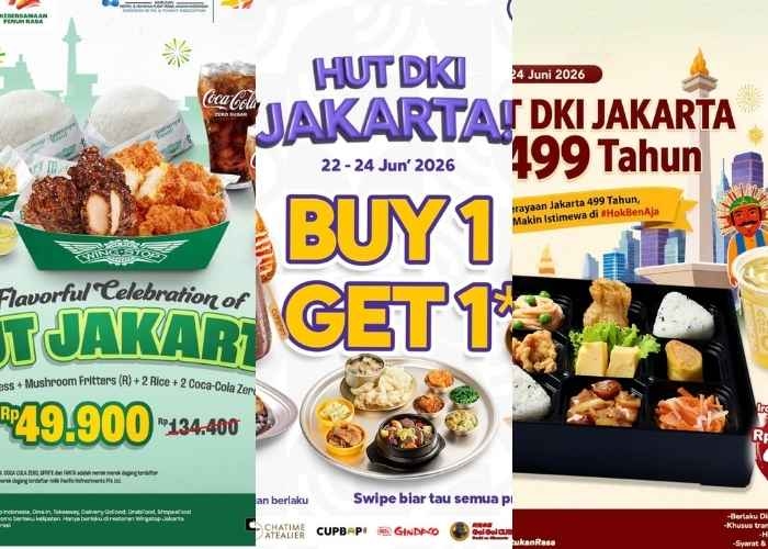 7 Promo Makanan dan Minuman HUT Jakarta ke-499, Chatime hingga Wingstop Hadirkan Diskon Besar!
