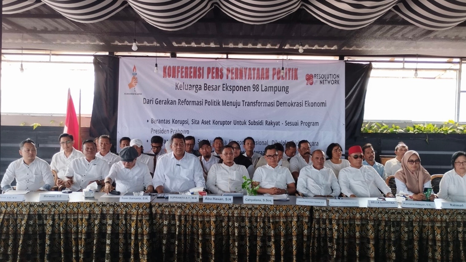 Eksponen 98 Lampung Dukung Agenda Antikorupsi dan Reformasi Pengelolaan SDA Pemerintahan Prabowo