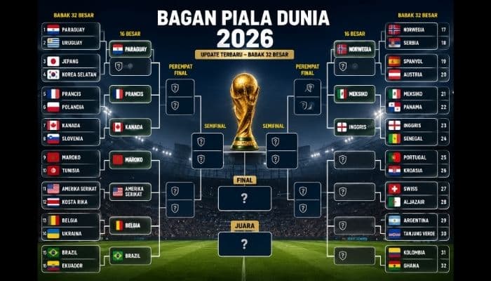 Update Bagan Piala Dunia 2026 Terbaru: 10 Tim Sudah Lolos ke 16 Besar