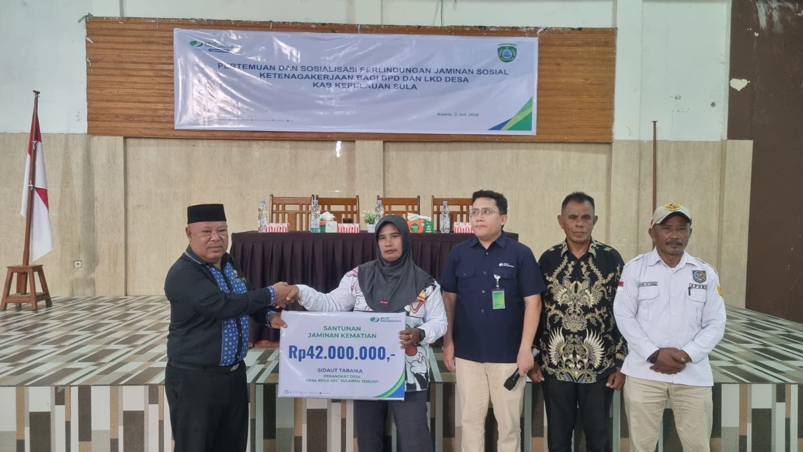 BPJS Ketenagakerjaan Halmahera Selatan Sosialisasikan Perlindungan Jamsos bagi Aparatur Desa di Kepulauan Sula