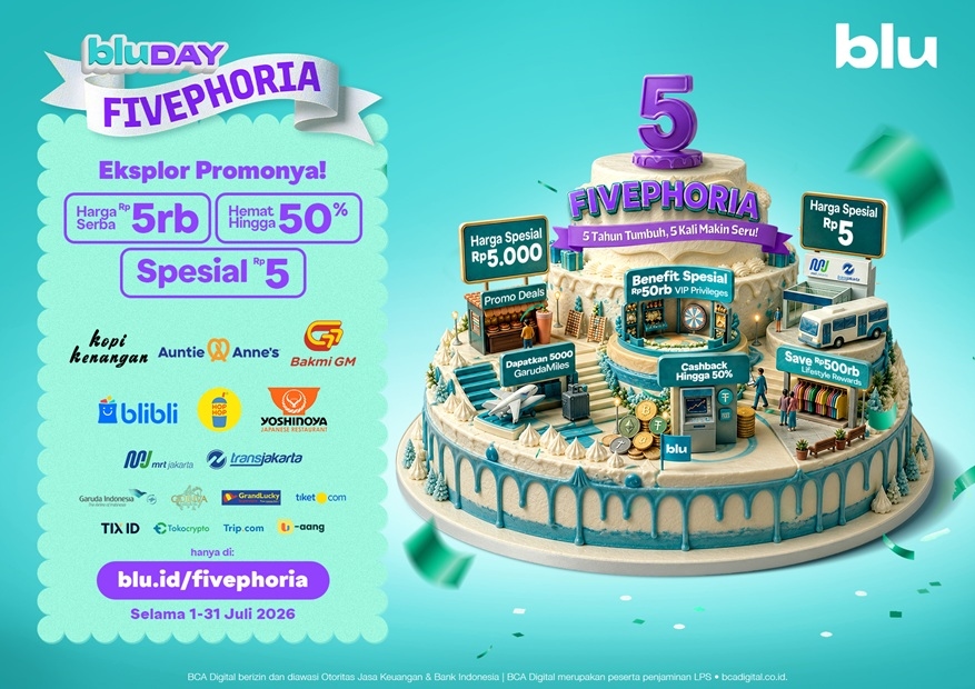 Promo bluDay 2026 Hadir 22–26 Juli, Nikmati Promo Serba Rp5.000 hingga Cashback Jutaan Rupiah