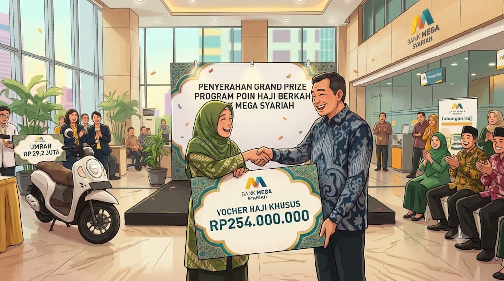 Grand Prize Bank Mega Syariah Senilai Rp254 Juta Diserahkan, Bukti Tabungan Haji Kian Diminati Masyarakat