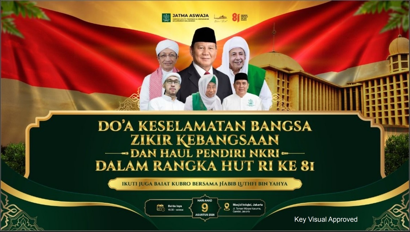 PB JATMA ASWAJA Gelar Zikir Kebangsaan dan Haul Pendiri NKRI di Istiqlal, Dihadiri 50.000 Peserta
