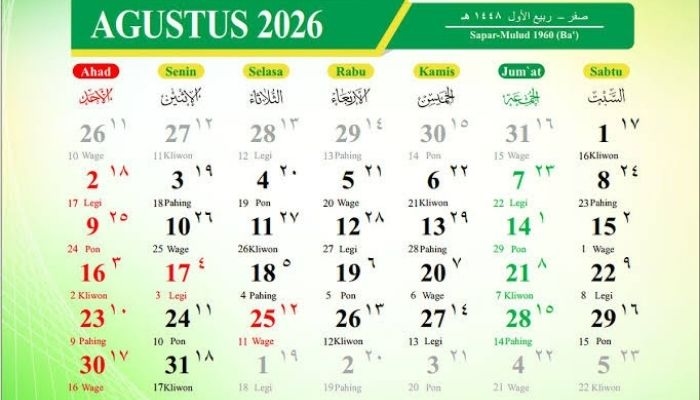 Kalender Jawa 18 Agustus 2026: Watak Weton Selasa Pahing, Santai dan Suka Menolong