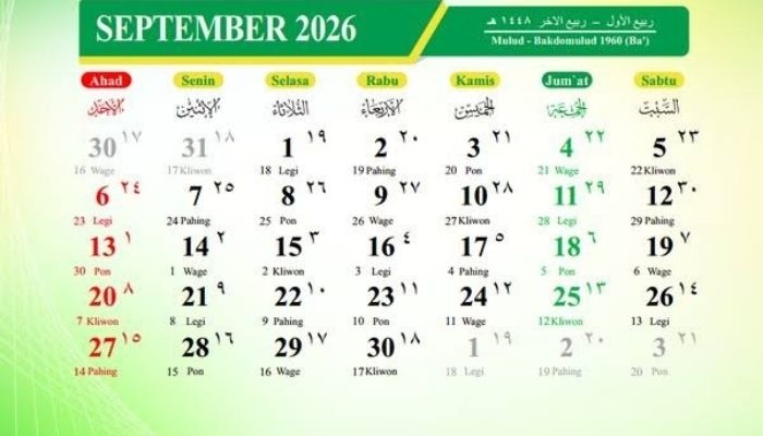 Kalender Jawa 21 September 2026: Watak Weton Senin Legi, Sopan dan Mudah Bergaul