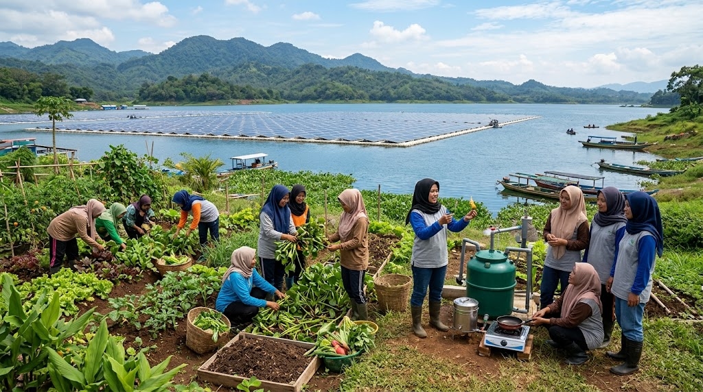 Dari Kebun Pangan hingga Biogas, Begini Cara Perempuan di Sekitar PLTS Cirata Disiapkan Hadapi Transisi Energi