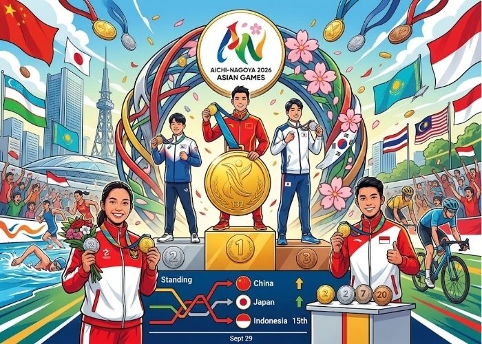 Klasemen Asian Games 2026 Terbaru 29 September: Indonesia Peringkat Berapa?