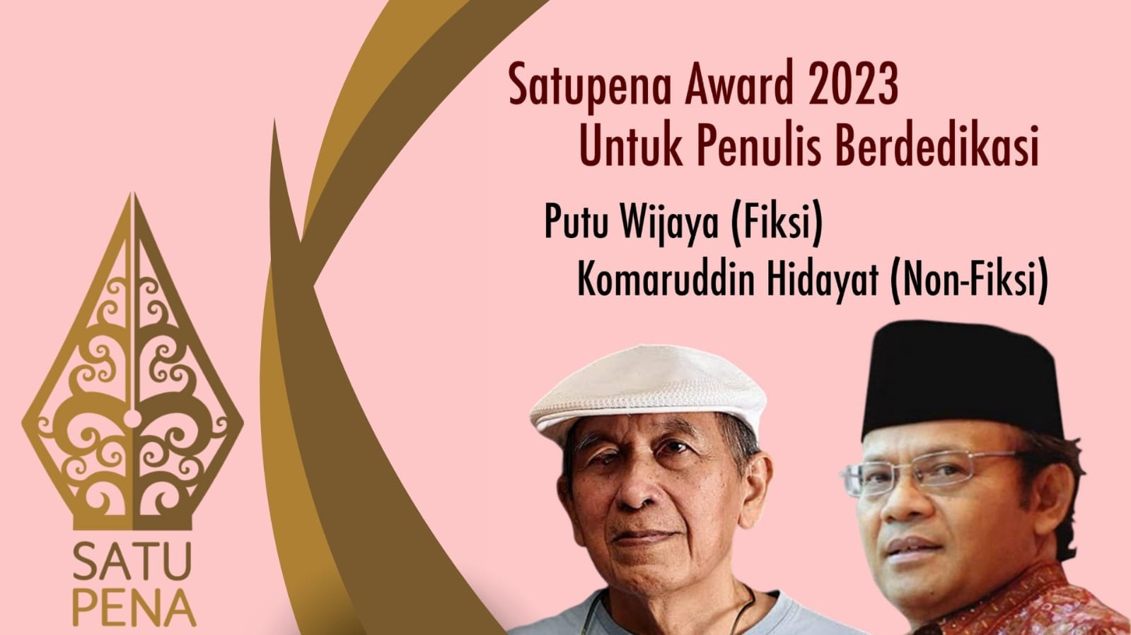 Satupena Award 2023 Dipersembahkan untuk Putu Wijaya dan Komaruddin Hidayat