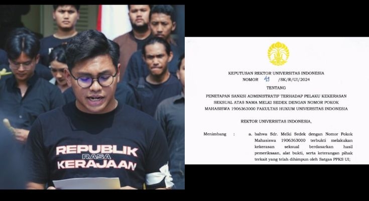 TERBUKTI Melki Sedek Huang Lakukan Kekerasan Seksual, Ketua Nonaktif BEM UI Resmi Diskors 1 Semester