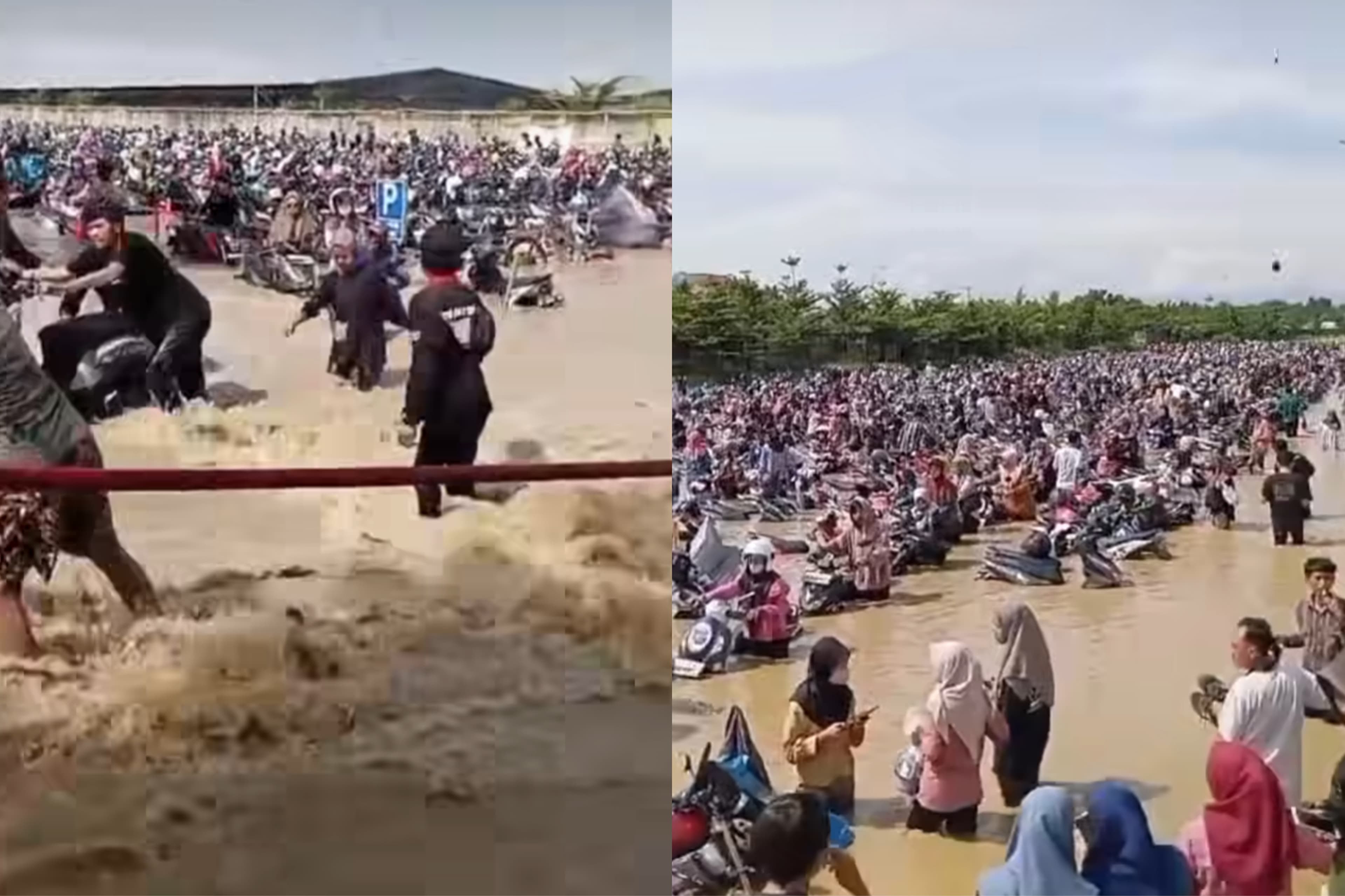 VIRAL Banjir Rendam Pabrik di Cirebon, Motor Pegawai hanya Terlihat Setangnya