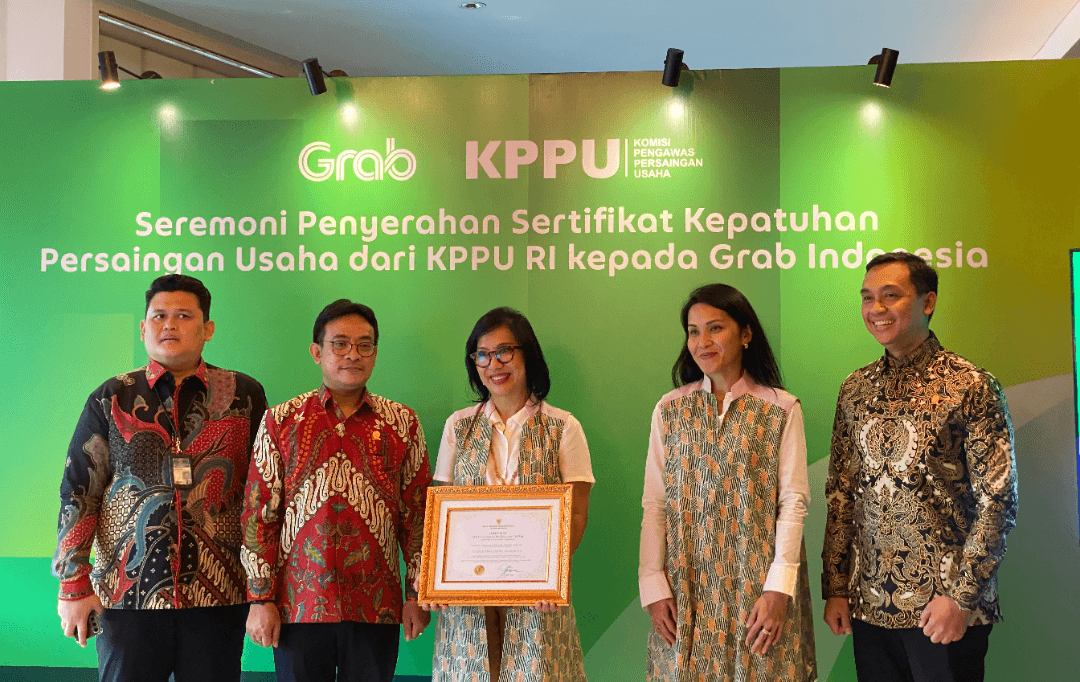 Patuhi Aturan Persaingan Usaha, Grab Indonesia Raih Sertifikat dari KPPU