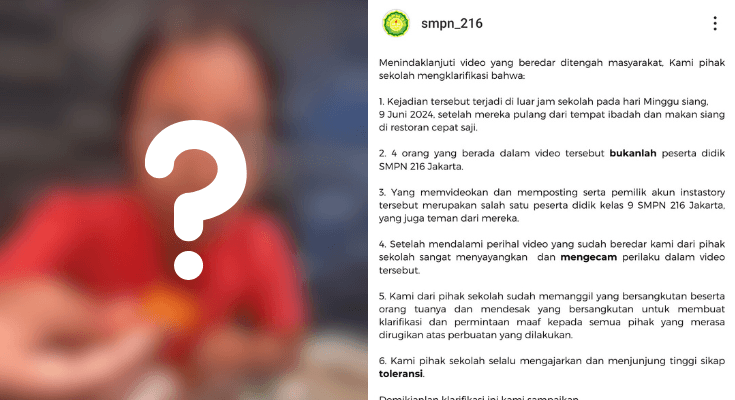 UPDATE SMPN 216 Jakarta Beri Klarifikasi Video Viral Siswinya Sebut Makan Daging Anak Palestina di Restoran Cepat Saji
