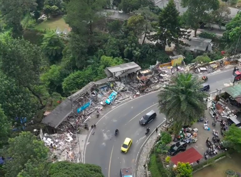 Pasca Penertiban Pedagang, Kondisi Gunung Mas Puncak Bisa Dilalui Kendaraan
