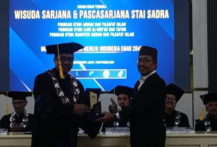 Orasi Ilmiah Wisuda STAI Sadra, Prof Abdul Mustaqim Tegaskan Moderasi Beragama Kunci Kerukunan Umat Menuju Indonesia Emas 2045