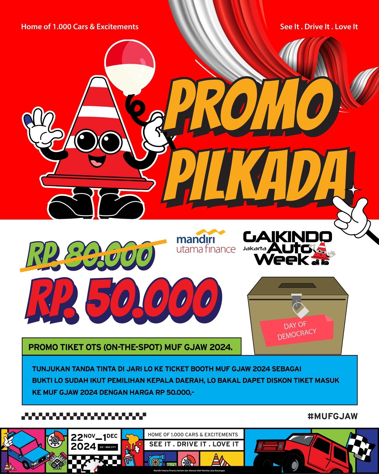 Pameran MUF GJAW 2024 Hadirkan Promo Tiket Masuk Khusus Pilkada