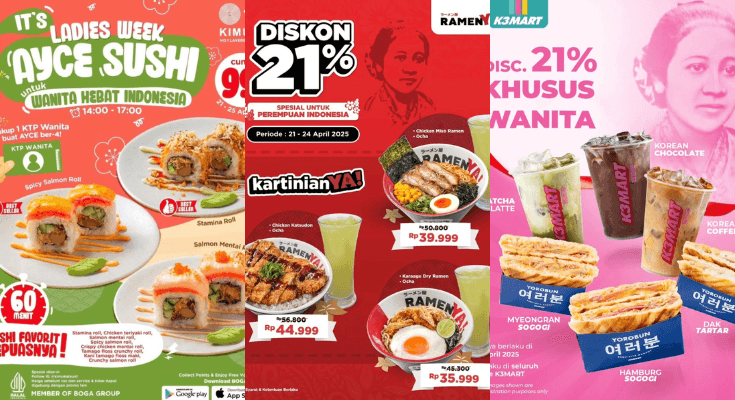 Jangan Kelewatan! Promo Hari Kartini Banyak Diskon Makanan dan Minuman Khusus 21 April 2025, Cocok untuk Wanita Indonesia!
