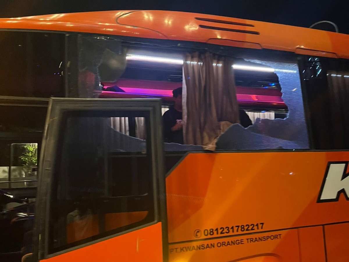 LIB Sudah Kantongi Identitas Pelaku Pelemparan Bus Persik Kediri, Diduga Masih di Bawah Umur