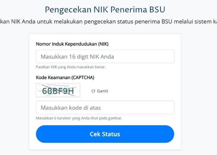 Cara Cek NIK Penerima BSU 2025 di Situs Kemnaker, Praktis dan Mudah