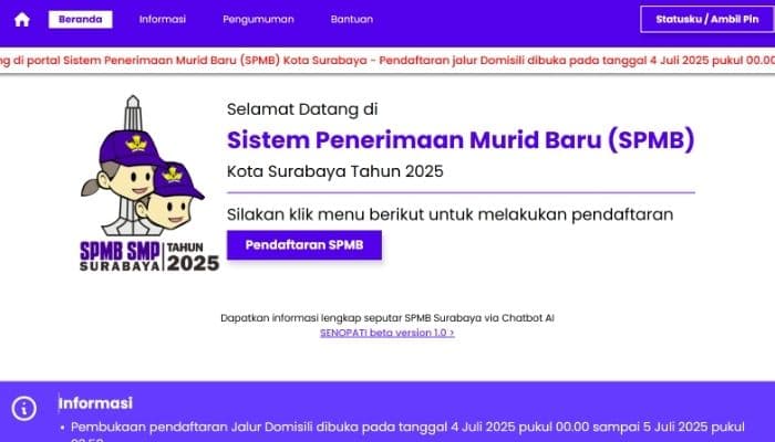 Pendaftaran SPMB SMP Surabaya 2025 Jalur Domisili Dibuka! Ini Syarat, Jadwal, dan Panduan Lengkapnya