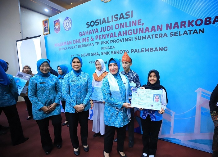 Wujudkan Generasi Emas 2045, TP PKK Sumsel Sosialisasikan Bahaya Pinjol, Judol dan Narkoba