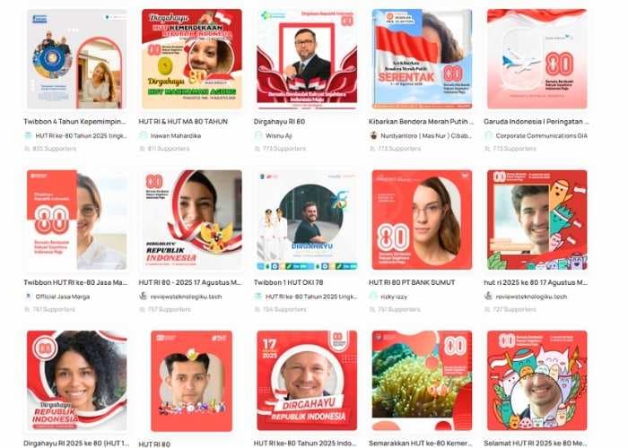 Rayakan Kemerdekaan! 15 Link Twibbon HUT RI ke-80 Terbaru dan Keren